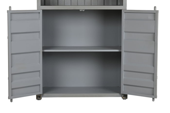 DKD Home Decor Estantería Vintage Gris 44 x 168.5 x 87 cm Metal y MDF Contenedor