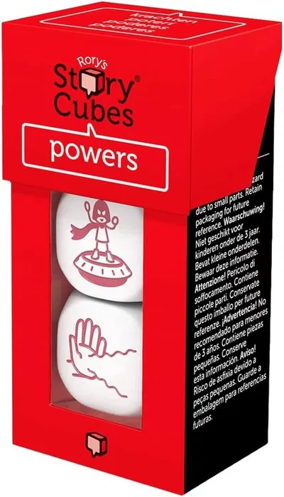 Asmodee Story Cubes: Poderes | Juego de Dados de Expansión para Crear Historias con Habilidades Especiales | Multilingüe | Edad 8+ | Compatible con Juego Base | Editorial Zygomatic