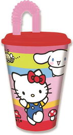 Hello Kitty and Friends Vaso con Caña Easy L, 430 ml