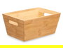 Kinvara Caja Multiuso de Bambú con Asas - Dimensiones: 25 x 12 x 15 cm, Color Natural (Set de 12)