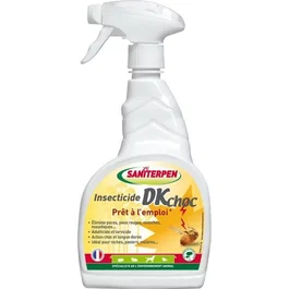 Saniterpen DK Insecticida para Insectos Voladores y Rastreros en Hábitat de Animales Domésticos - Doble Acción Choque y Duradera 8 Semanas Olor Pino - Listo para Usar 750 ml