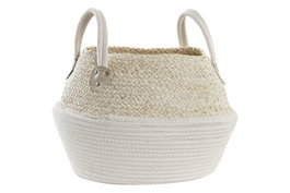 DKD Home Decor Cesta White basket Natural Blanco 37 x 25 x 37 cm