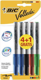 Velleda 1741 Marcador Pizarra Blanca Punta Redonda Surtidos Blister 4+1 Ud Gratis