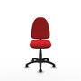 Silla de oficina Aýna con mecanismo Contacto permanente básico tapizada con Similpiel color Rojo. Equipada con Base poliamida negra, Sin brazos y Ruedas de nailon 50 mm