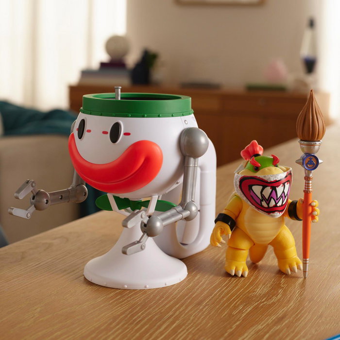 JAKKS PACIFIC Figura de Bowser Jr. con Clown Car Interactivo de Super Mario Galaxy