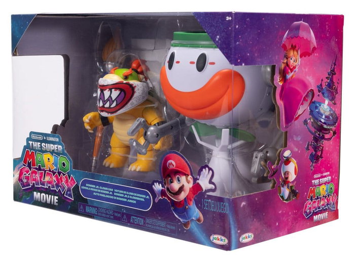 JAKKS PACIFIC Figura de Bowser Jr. con Clown Car Interactivo de Super Mario Galaxy