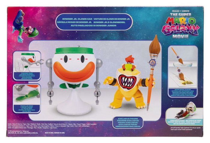 JAKKS PACIFIC Figura de Bowser Jr. con Clown Car Interactivo de Super Mario Galaxy