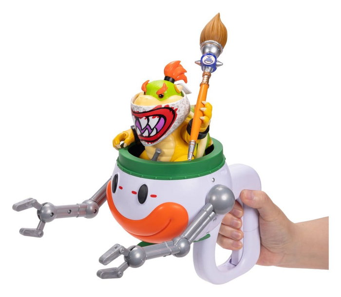 JAKKS PACIFIC Figura de Bowser Jr. con Clown Car Interactivo de Super Mario Galaxy