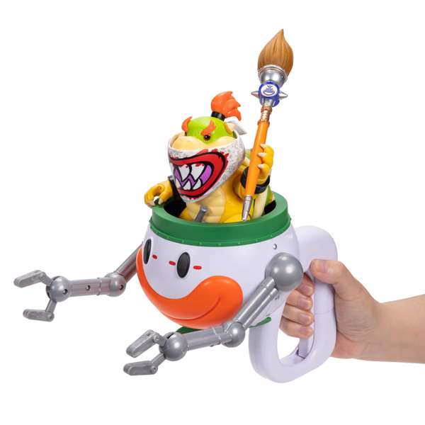 Jakks Pacific Figura de Acción Premium Bowser Jr. 13 cm con Clown Car Interactivo - Juguete de PVC Super Mario Galaxy