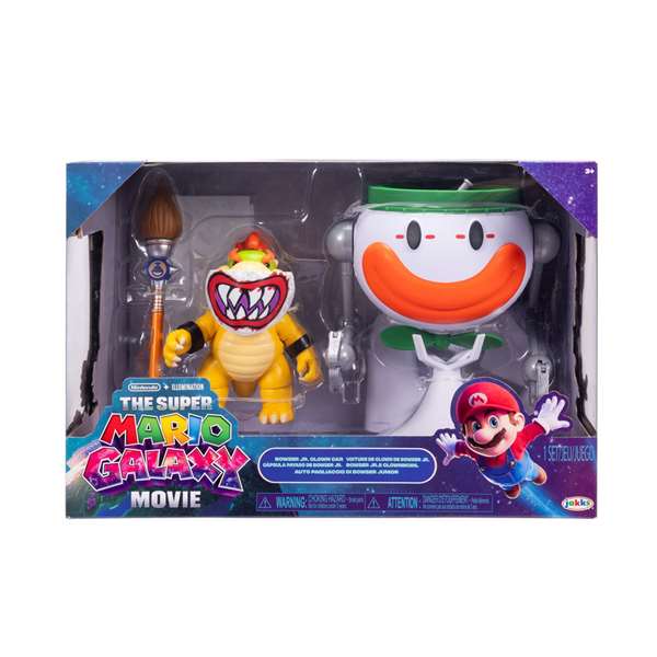 Jakks Pacific Figura de Acción Premium Bowser Jr. 13 cm con Clown Car Interactivo - Juguete de PVC Super Mario Galaxy