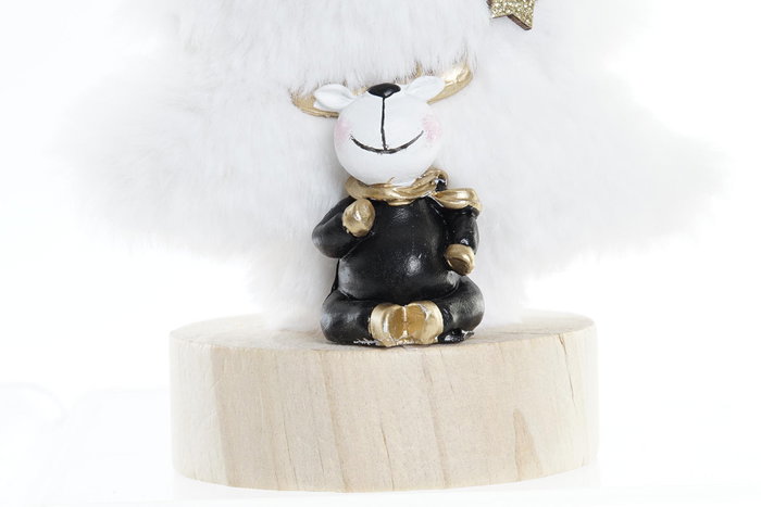 DKD Home Decor Figura Navidad Moderna Blanco Negro 8 x 15.5 x 12 cm (2 Unidades)