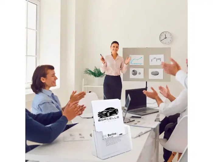 Archivo 2000 Expositor Sobremesa Portafolletos 1 Compartimento A4 Vertical Fondo Cajetín 38 mm Poliestireno Transparente