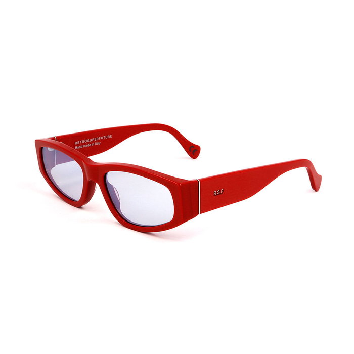 Retrosuperfuture Gafas de Sol NEEMA DEEP RED 140 mm - Montura cuadrada roja de acetato, cristal transparente, 57 mm