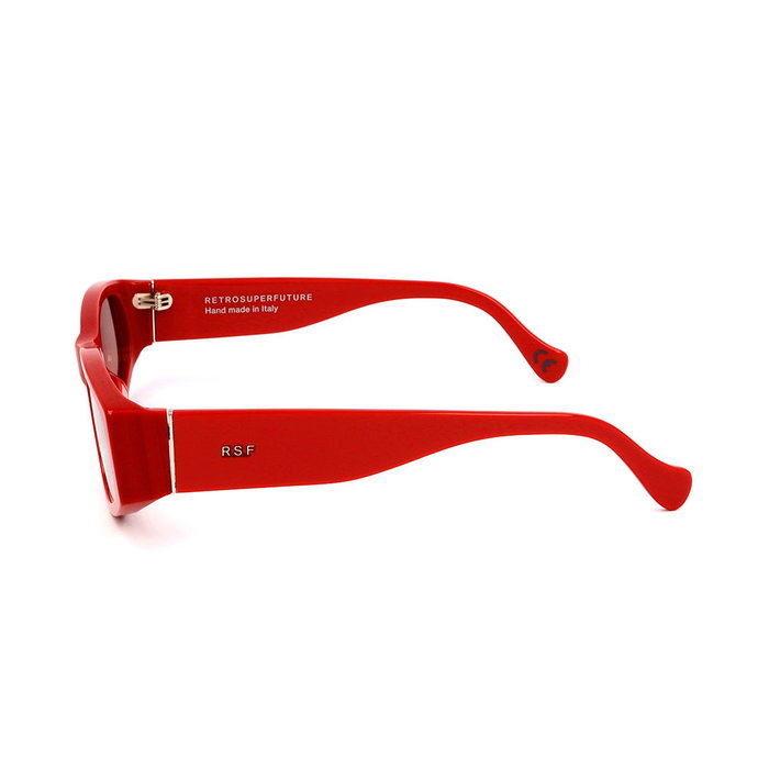 Retrosuperfuture Gafas de Sol NEEMA DEEP RED 140 mm - Montura cuadrada roja de acetato, cristal transparente, 57 mm