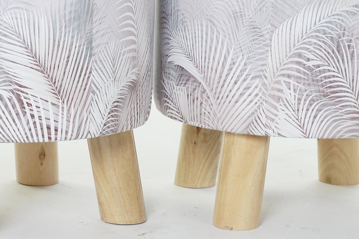 DKD Home Decor Reposapies Tropical Gris 30 x 30 x 30 cm