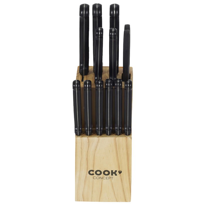 Cook Concept Bloque Con 11 Cuchillos Y Tijera De Acero Inoxidable De 13 Piezas