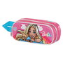 Estuche Portatodo 3D Doble Rainbow Barbie Rosa