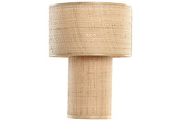 DKD Home Decor Lámpara de Sobremesa de Bambú Marrón Natural 28x28x38 cm