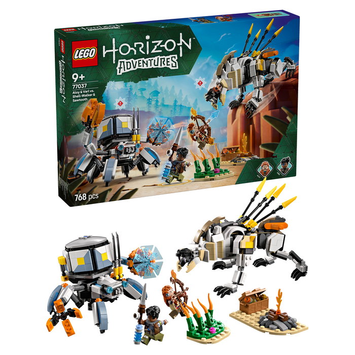 LEGO 77037 Horizon Adventures Aloy y Varl vs. Cangrejo y Dientes Serrados, Juego Construcción, 768 Piezas, 9+ Años
