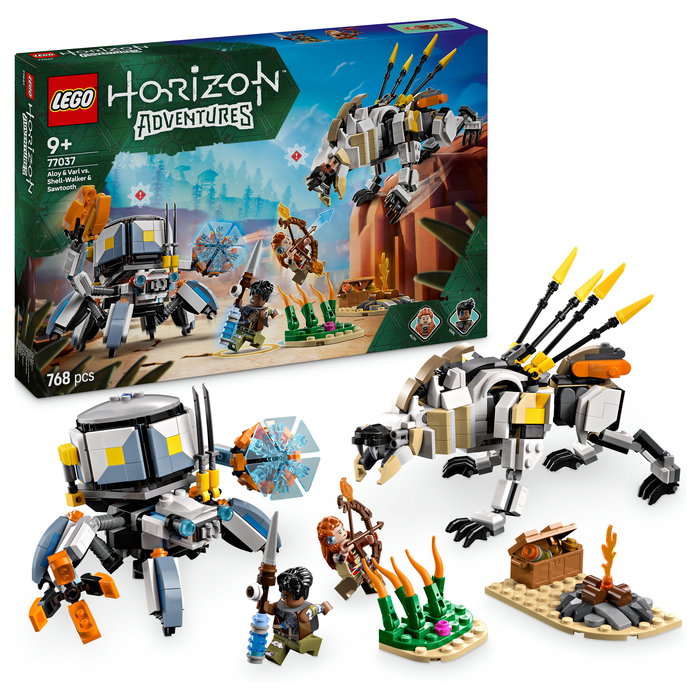 LEGO 77037 Horizon Adventures Aloy y Varl vs. Cangrejo y Dientes Serrados, Juego Construcción, 768 Piezas, 9+ Años