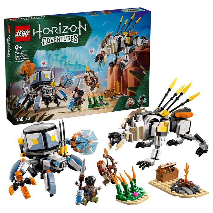 LEGO 77037 Horizon Adventures Aloy y Varl vs. Cangrejo y Dientes Serrados, Juego Construcción, 768 Piezas, 9+ Años