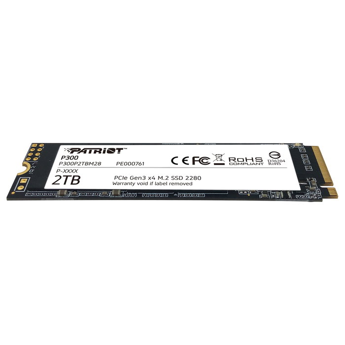 Patriot P300 2TB SSD M.2 NVMe PCIe 3.0 x4 - Velocidad Lectura 2100 MB/s, Escritura 1650 MB/s, P300 PE761