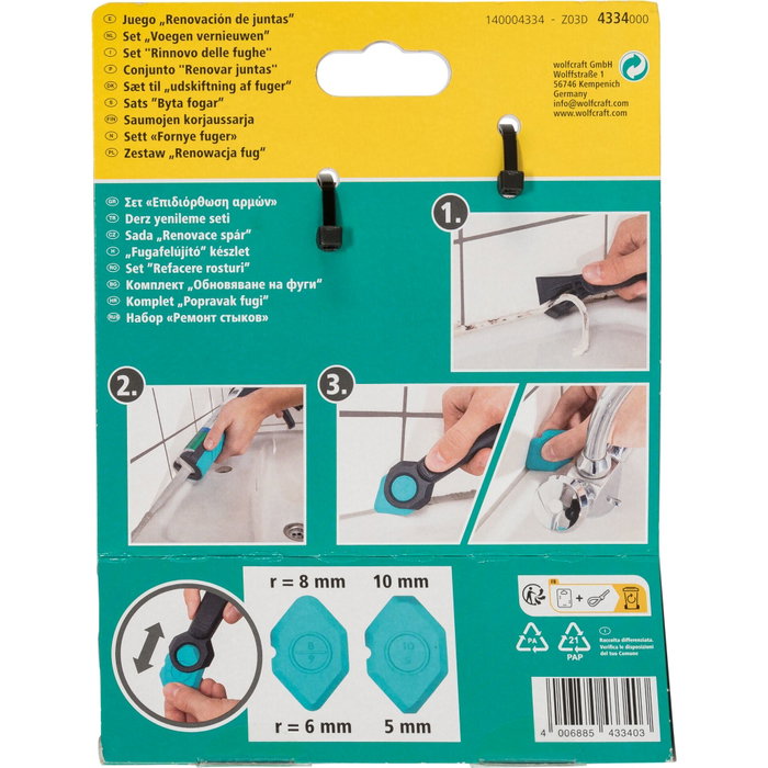 Wolfcraft Kit de Reparación de Juntas de 4 Piezas