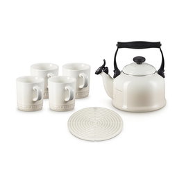 Le Creuset Establecer de Tazas para Té, 40102027160000, 6 Piezas 0.35L, Color Beige, Apto para Lavavajillas, Garantía 10 Años