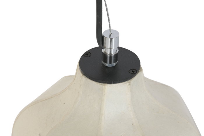 DKD Home Decor Lámpara de Techo de Papel y Acero 50x50x60,6 LED Natural