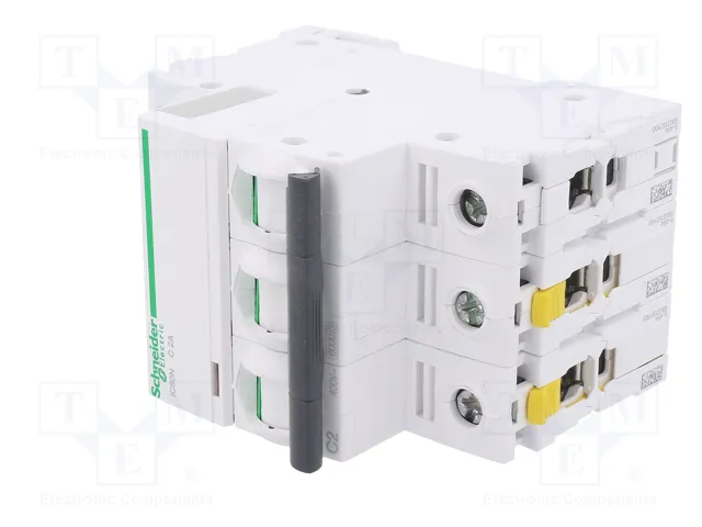 SCHNEIDER ELECTRIC iC60N Interruptor magnetotérmico 3 polos 2A Caract C SCHNEIDER ELECTRIC iC60N Interruptor magnetotérmico 3 polos 2A Caract C