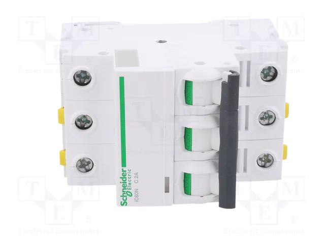 SCHNEIDER ELECTRIC iC60N Interruptor magnetotérmico 3 polos 2A Caract C SCHNEIDER ELECTRIC iC60N Interruptor magnetotérmico 3 polos 2A Caract C