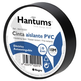 Hantums Cinta aislante eléctrica PVC 10M Negro - Retráctil 10ud