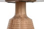 DKD Home Decor Mesa de Comedor de Acacia y Mármol 115x115x76 cm Blanco