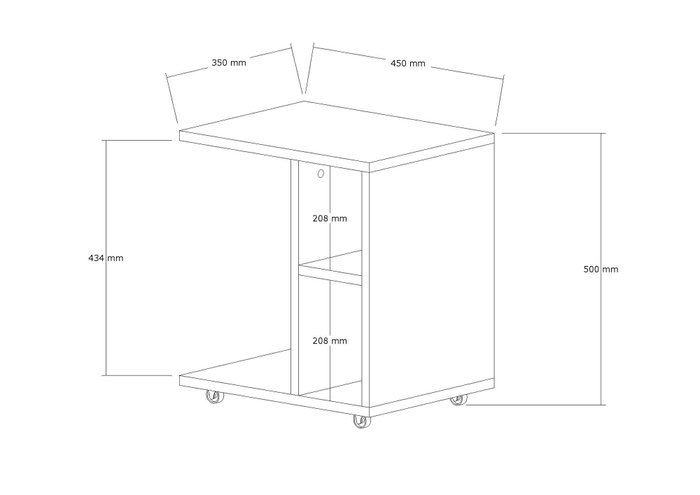 Hanah Home Mesa Auxiliar Zafiro, Mueble Elegante con Tablero Melamina, 45x50x35 cm