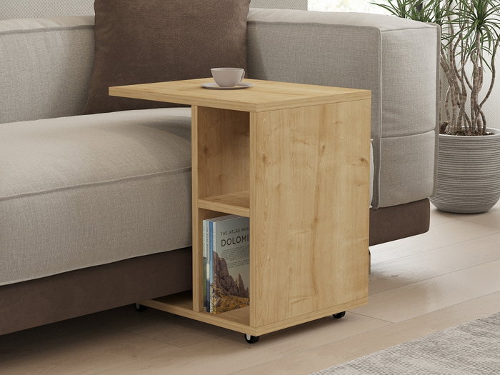 Hanah Home Mesa Auxiliar Zafiro, Mueble Elegante con Tablero Melamina, 45x50x35 cm