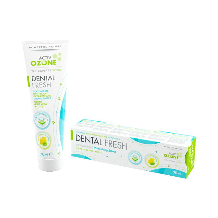 ACTIVOZONE Dental Fresh Dentífrico con Ozono, Aloe Vera y Xilitol Sabor Limón-Menta 75ml ACTIVOZONE Dental Fresh Dentífrico con Ozono, Aloe Vera y Xilitol Sabor Limón-Menta 75ml