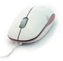 3free Ratón Óptico USB 800 DPI Modelo 3F-MCM101/WP - Diseño Ergonómico Compacto y Plug & Play, Blanco y Rosa