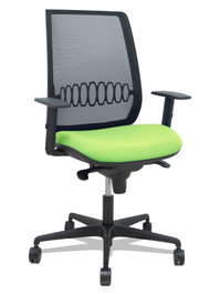 PIQUERAS Y CRESPO Silla Alares Sincro con Malla Negra y Asiento Bali Pistacho