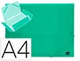 Liderpapel Carpeta 34963 con Gomas y Solapas, Polipropileno, DIN A4, Verde Translucido