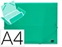 Liderpapel Carpeta 34963 con Gomas y Solapas, Polipropileno, DIN A4, Verde Translucido