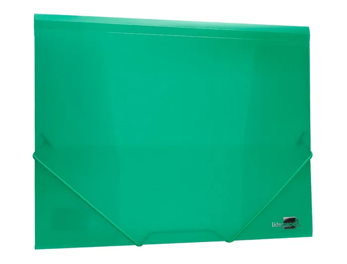 Liderpapel Carpeta 34963 con Gomas y Solapas, Polipropileno, DIN A4, Verde Translucido