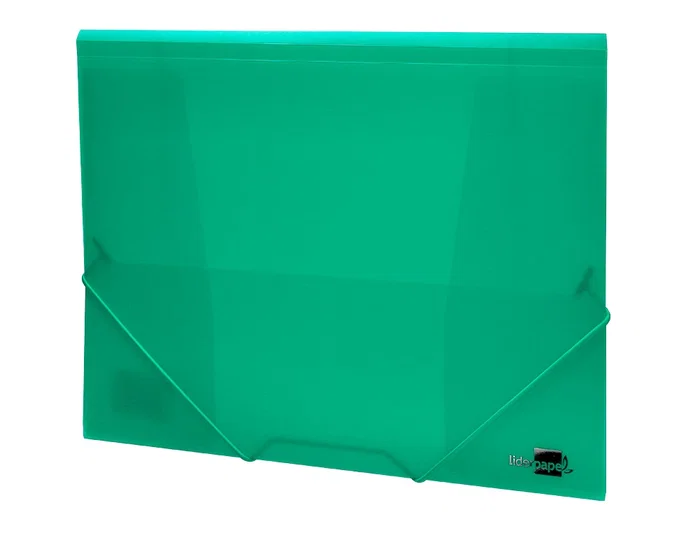 Liderpapel Carpeta 34963 con Gomas y Solapas, Polipropileno, DIN A4, Verde Translucido