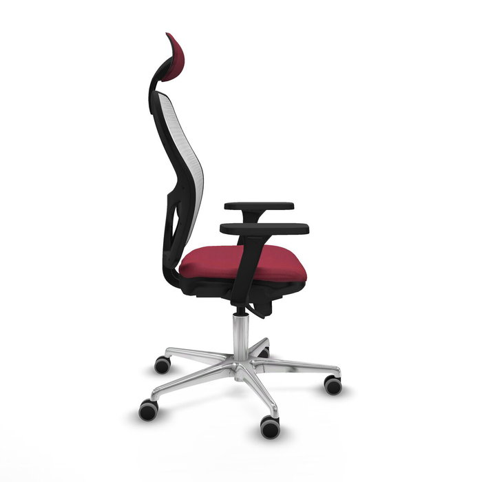 PIQUERAS Y CRESPO Silla de oficina Jorquera con mecanismo Sincro, Granate y Blanco PIQUERAS Y CRESPO Silla de oficina Jorquera con mecanismo Sincro, Granate y Blanco
