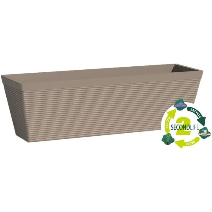 Garden Id Jardinera Green Care Impact Taupe 50 x 16 x 16 cm 10 Años Garantía 100% Reciclado Resistente UV Gel 02043107