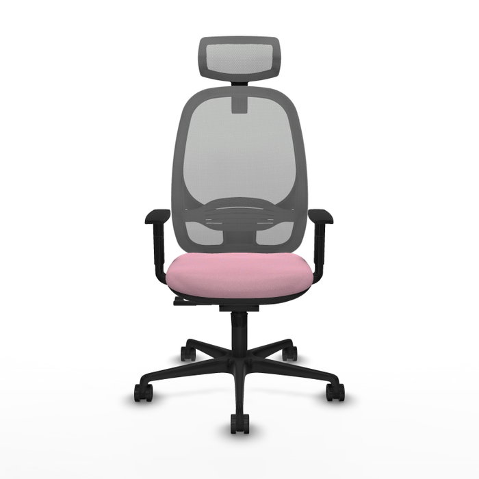 PIQUERAS Y CRESPO Silla de oficina Cilanco con mecanismo Sincro, Rosa y Gris