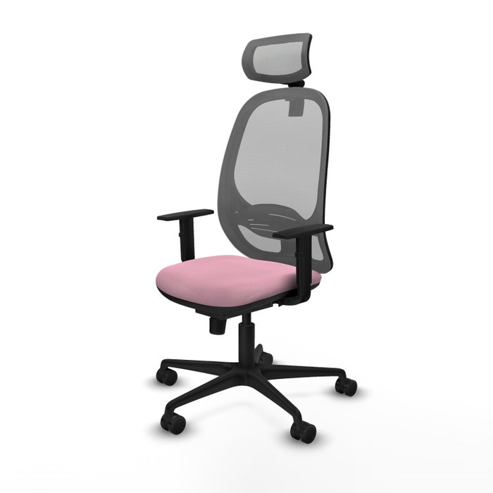 PIQUERAS Y CRESPO Silla de oficina Cilanco con mecanismo Sincro, Rosa y Gris