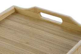 DKD Home Decor Bandeja Bambú Natural Patas 64x30x24 cm