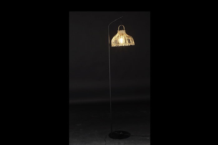 DKD Home Decor Lámpara de Pie Urban Negro Marrón 40x160x40 cm