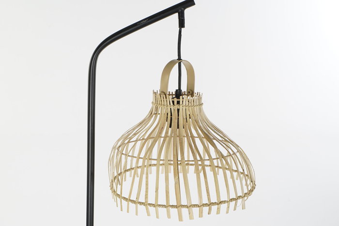 DKD Home Decor Lámpara de Pie Urban Negro Marrón 40x160x40 cm