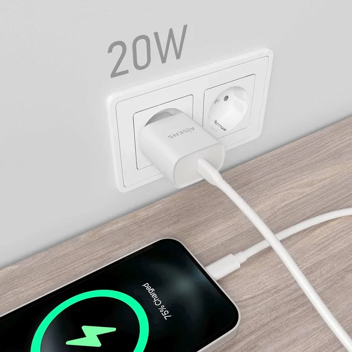 Aisens Cargador USB-C 20W PD3.0 Blanco A110-0752 Aisens Cargador USB-C 20W PD3.0 Blanco A110-0752
